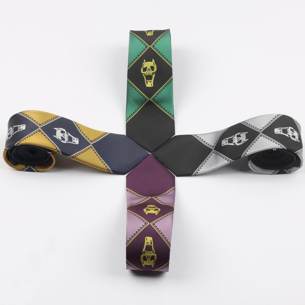 JoJo's Bizarre Adventure Black Skull Tie - Yoshikage Kira Edition