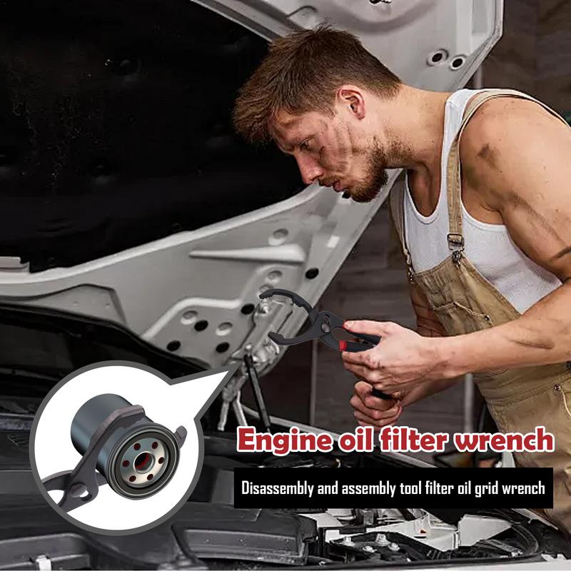 Oil Filter Wrench 10in/12in Adjustable Adjustable Oil Filter Wrench Alloy Steel Portable Non-slip Oil Filter Remover For
