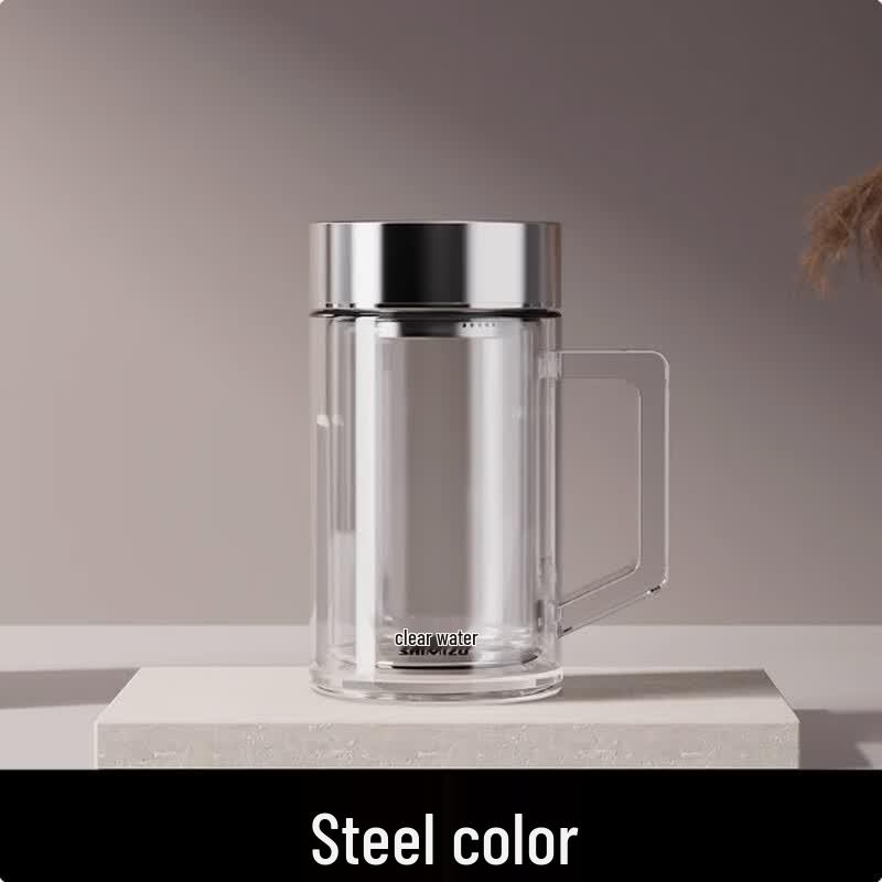 Shimizu Double-Wall High Borosilicate Glass Mug with Handle