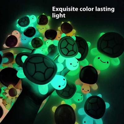 1/100 Pcs Cute Mini Luminous Turtle Ornaments Glowing In The Dark Miniatures Turtle Micro Landscape Kids Toys Home Decor Gift