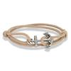 Nautical Men Anchor Bracelet Handmade Adjustable Surfering Rope Braslet Unfading 3mm Thin String Braclet Homme