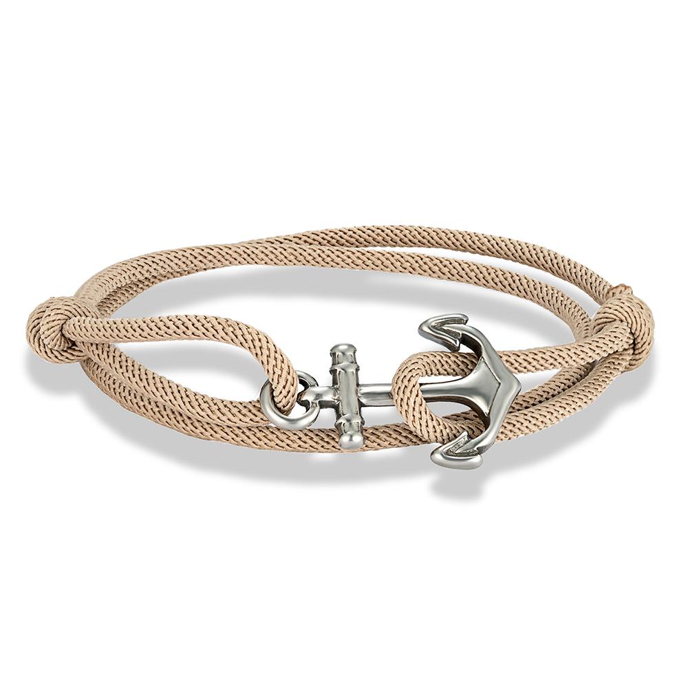 Nautical Men Anchor Bracelet Handmade Adjustable Surfering Rope Braslet Unfading 3mm Thin String Braclet Homme