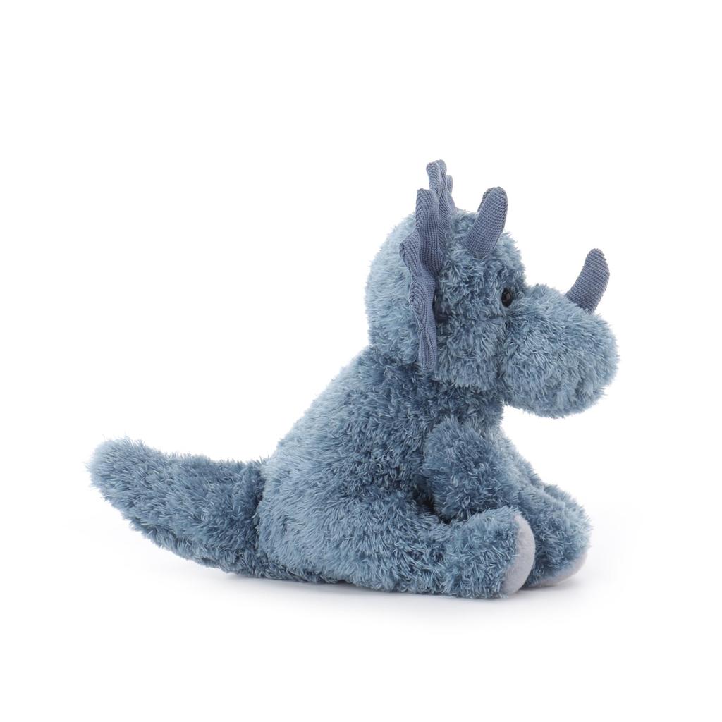 Apricot Lamb Dark Blue Triceratops Plush Toy, Soft and Cute, Fluffy Dark Blue Triceratops 23cm, Suitable for Boys and Girls