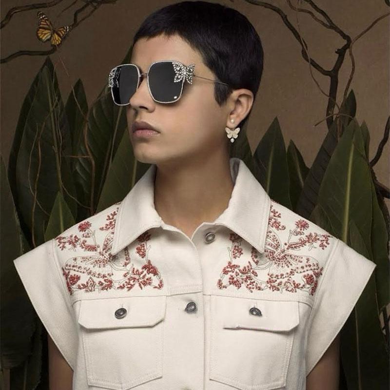 y2k Premium Diamond Crystal Butterfly Square Shaped Sunglasses For Women For For Men Designer Retro Style Sunlight Eyeglasses Punk Oversized Shades