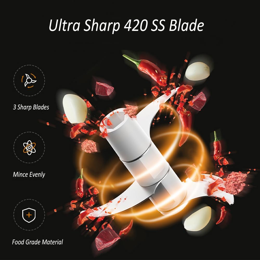 Manual Garlic Chopper, Mini Portable Veggie Cutter, 250ML Nut Grinder, Onion Mincer, Suitable for Ginger, Chili, Fruit, Meat, Potato Etc