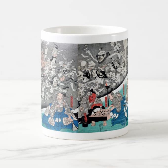 Utagawa no Yorimitsu Yakata Tsuchigumo Yokai Photo Mug Kuniyoshi's "Minamoto Wonasuzu" Mug (Ukiyo-e Series) (A)