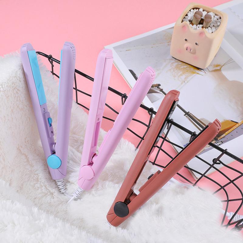 Dual-Purpose Student Mini Plywood Hair Curler & Straightener