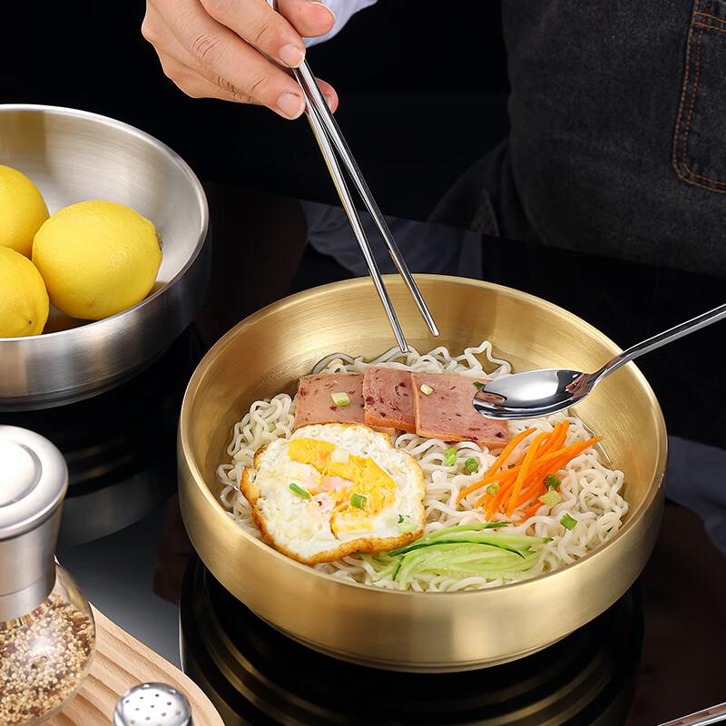 23cm Stainless Steel Double-Layer Noodle and Salad Bowl