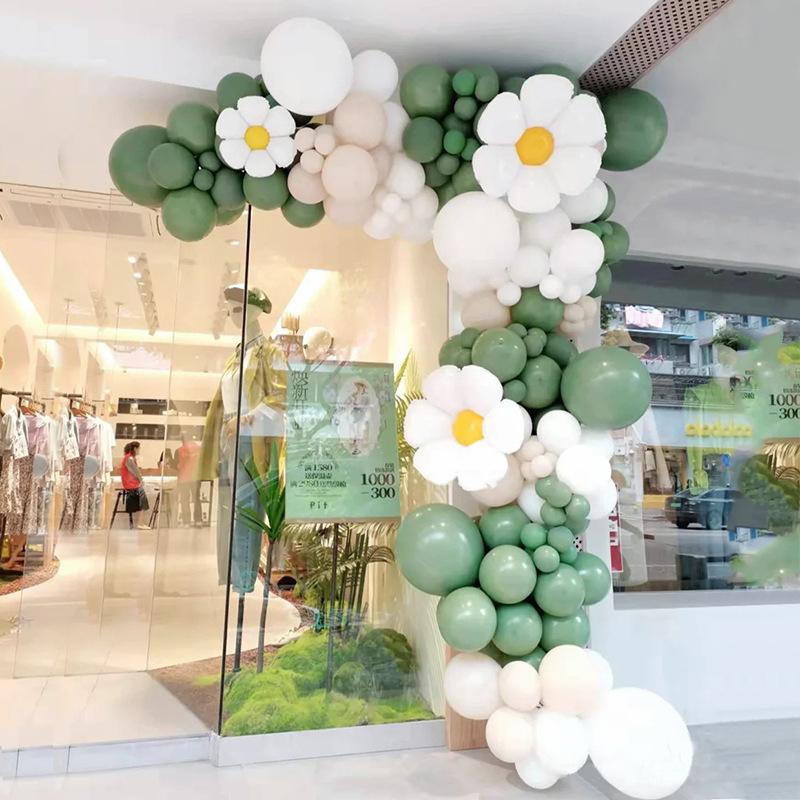 Sunflower Daisy Balloon Chain Birthday Arrangement Macaron Balloon Wreath Arch Set