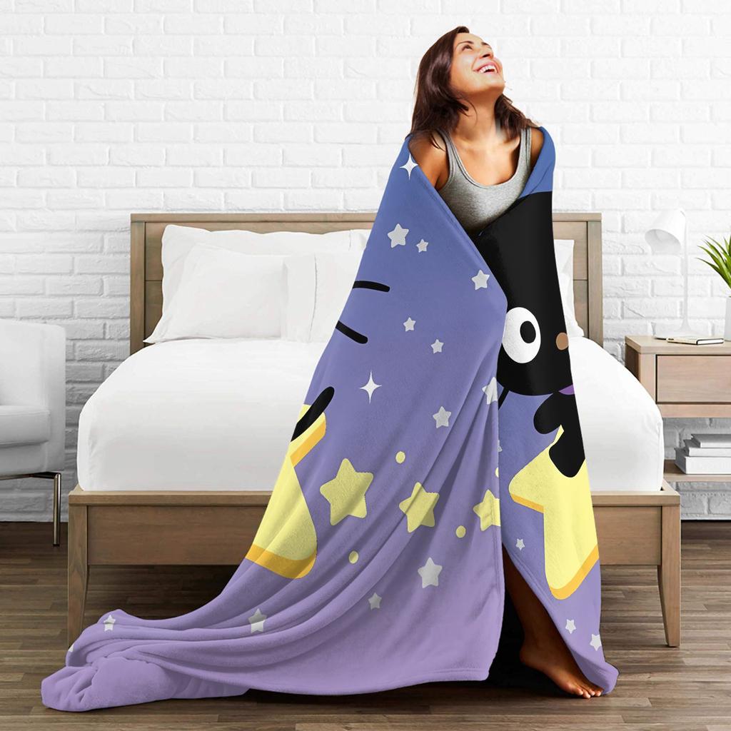 Cute Chococats Blanket Quality Warm Soft Black Cat Bedding Throws Autumn Child Couch Chair Sofa Bed Street Trend Bedspread