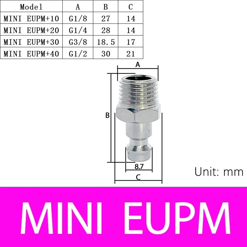 EU All-Copper Nickel-Plated Miniature European Self-Locking Mini Connector Pneumatic Fast Medical Equipment Notebook Machinery
