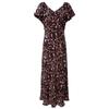 Sancai 2025 Summer V-neck Floral Bubble Sleeve A-line Maxi Dress