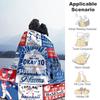 Blue Softball Customize Your Name Blanket Lightweight Personalized Blanket Soft Warm Cozy Great for Sofa Picnics Bed Livingroom All-Season Use