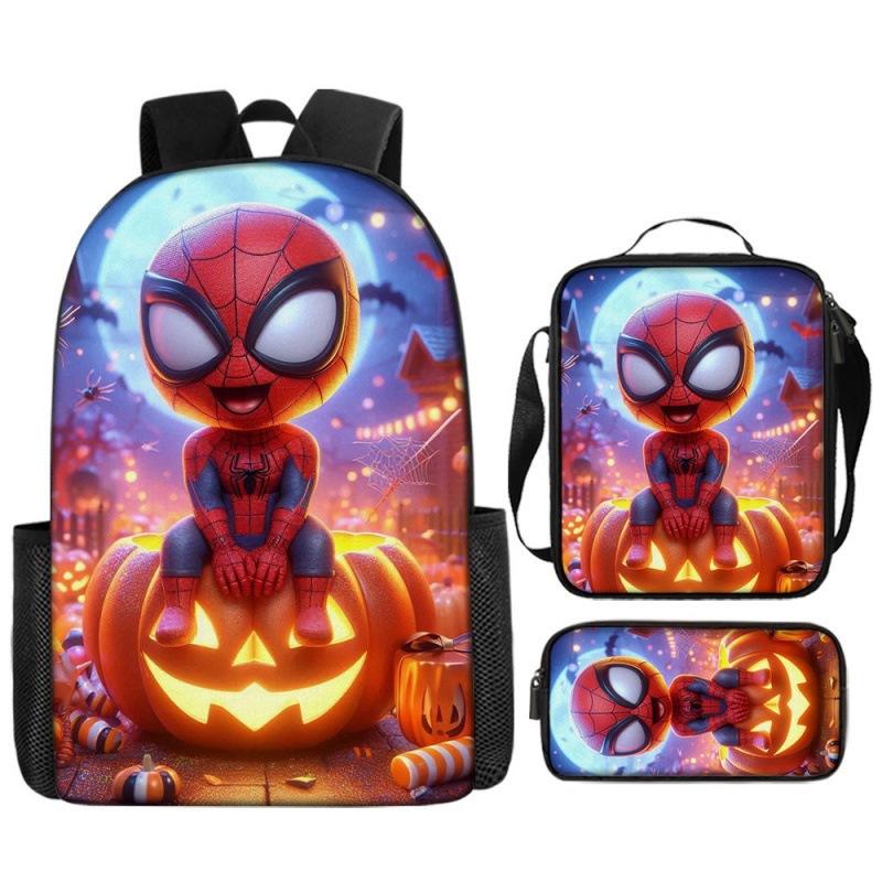 Spider-Man Backpack Set for Kids Toddler Halloween Backpack 3 Piece School Bag Street Style