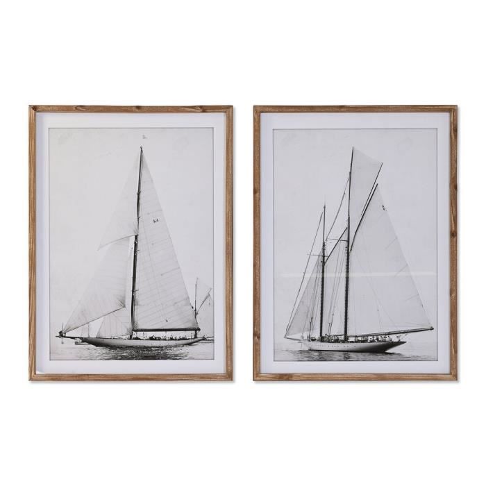 Frame - Sailboat - White - 60 X 2.5 X 80 Cm - Set of 2