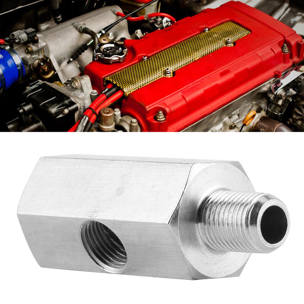 Oil Pressure Sensor Adapter NPT Tee Male to Female1/8in to M10x1.0 Turbo Supply Line Gauge Fitting Oil Pressure Sensor Adapter