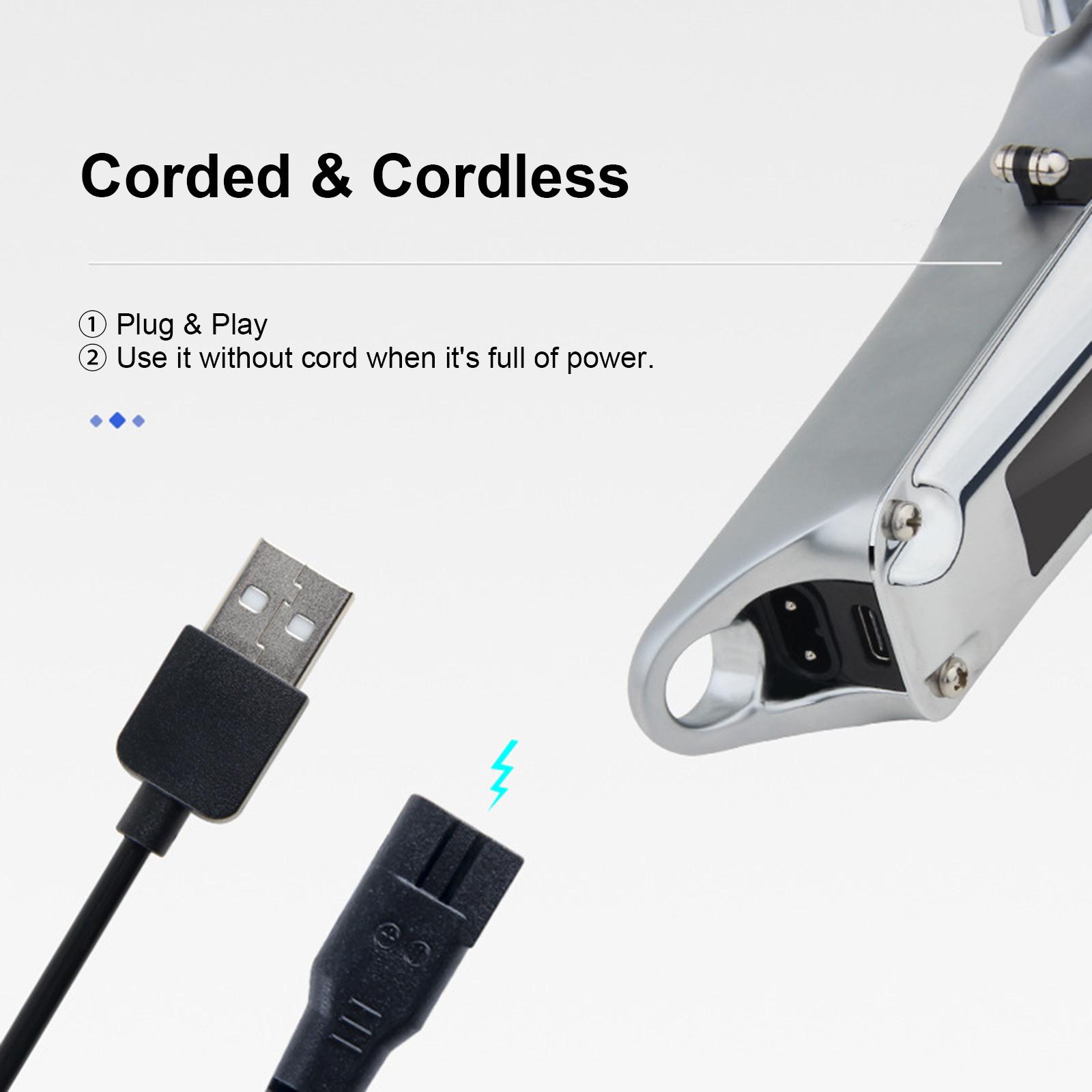 

Hair Clipper for Men Professional Cordless Hair Clipper Kit Rechargeable Hair Cutting Kit with LCD Screen Aluminum Alloy Body T-Shaped Head for Use