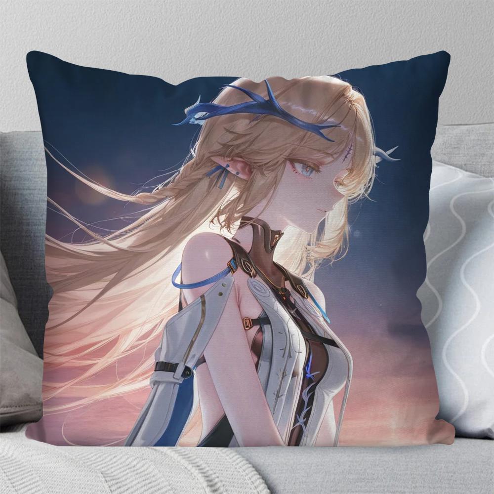 Cartethyia Anime Game W-Wuthering Waves Pillow Case Square Pillow Bedroom Sofa Leisure Comfort Living Room Home Decoration 40X40