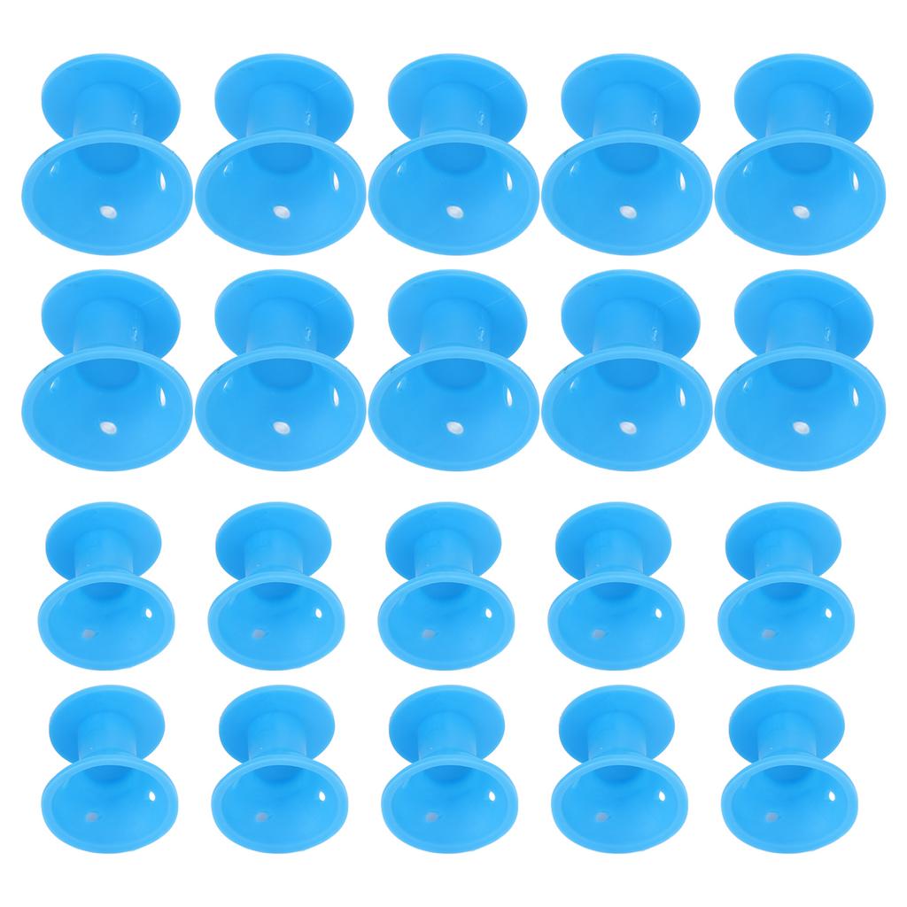 20 Stück Haarwickler Weiches Silikon Verschiedene Größen Wiederverwendbarer Lockenwickler Haarstyling-Werkzeug für Frauen Blau