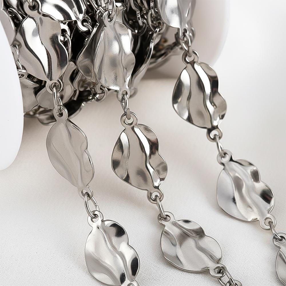 

1 Meter Stainless Steel 11x21mm Heart Sequins Chains for Jewelry Making Gold Plated Link Chain DIY Necklaces Bracelets Wholesale 1meter