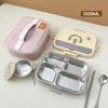 4/5 Compartment 304 Stainless Steel Divided Bento Lunch Box Set For Student Kid Heatable Sealed Lunch Container With Cutlery&Bow