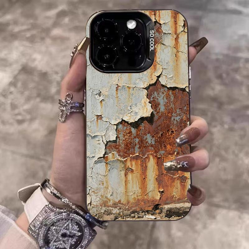 

Retro Industrial Style Rusty Electroplate Silver Case For Samsung Galaxy S25 Ultra S24 Plus S23 FE S22 A06 A16 A23 A26 A34 Cover S25