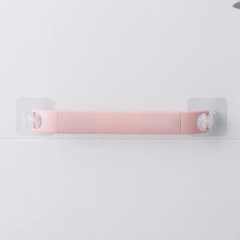 1 Pcs Adhesive Towel Rack Bathroom Towel Bar Shelf Wall Mounted Towels Hanger Toilet Suction Cup Holder Bathroom Organizer