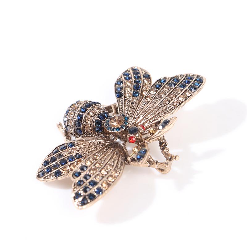 Rhinestone Bee Insect Brooches Vintage Metal Pin Scarf Clip Clothes Accessories