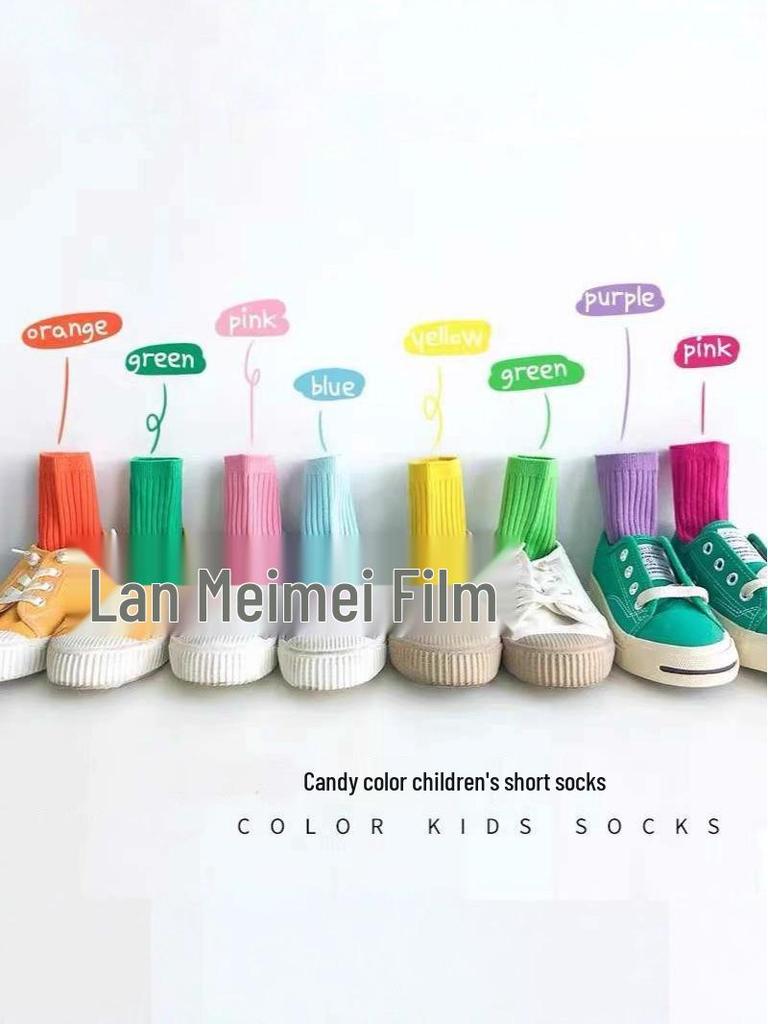 Children’s Fluorescent Solid Color Combed Cotton Socks – Spring/Summer Trend