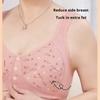 Printed Front Buckle Underwear Women's Soft Cotton Vest Style Middle-aged and Elderly Bra Large Size No Ring Underwear