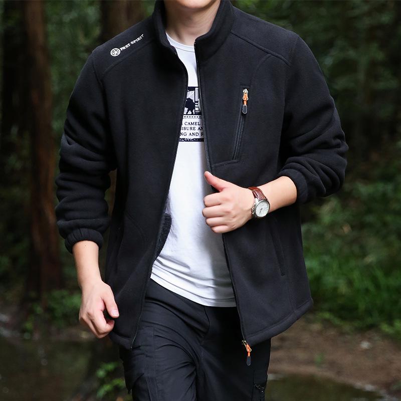 

2025 A/W Men s Sherpa Fleece Jacket - Velvet Lined Mountaineering Outerwear L чорний