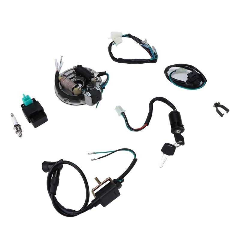 Ignition Coil CDI Spark Plug Wire Harness Magneto Stator Kit for 50cc ‑140cc Kick Start Dirt Pit Bike ATV