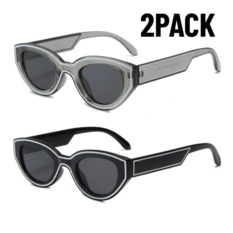 

2PACK EllipseSunglasses Women Oval Timeless Designer Square Sun Glasses Men Shades Female Eye Wear Anti-glare UV400 Protection