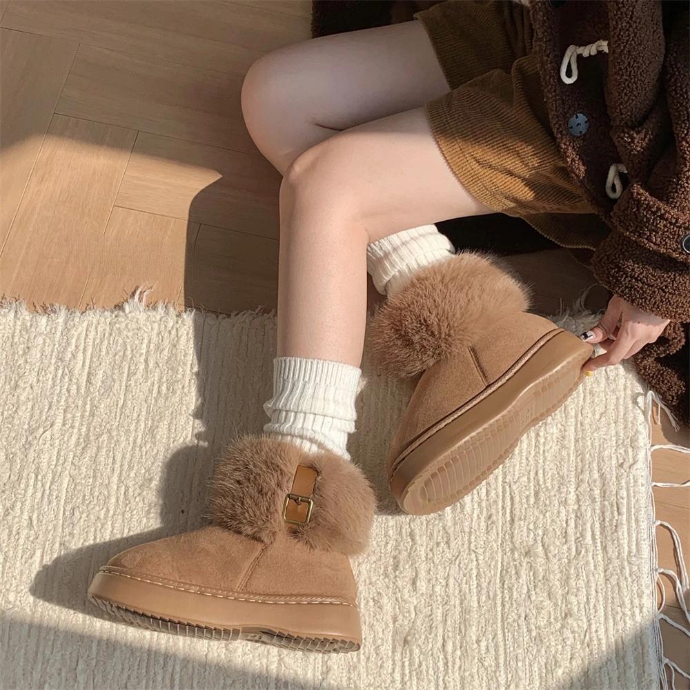 2024 New Classic Thickened Fleece Women's Snow Boots Comfortable Warm Ankle Boots Women Winter Ladies Shoes