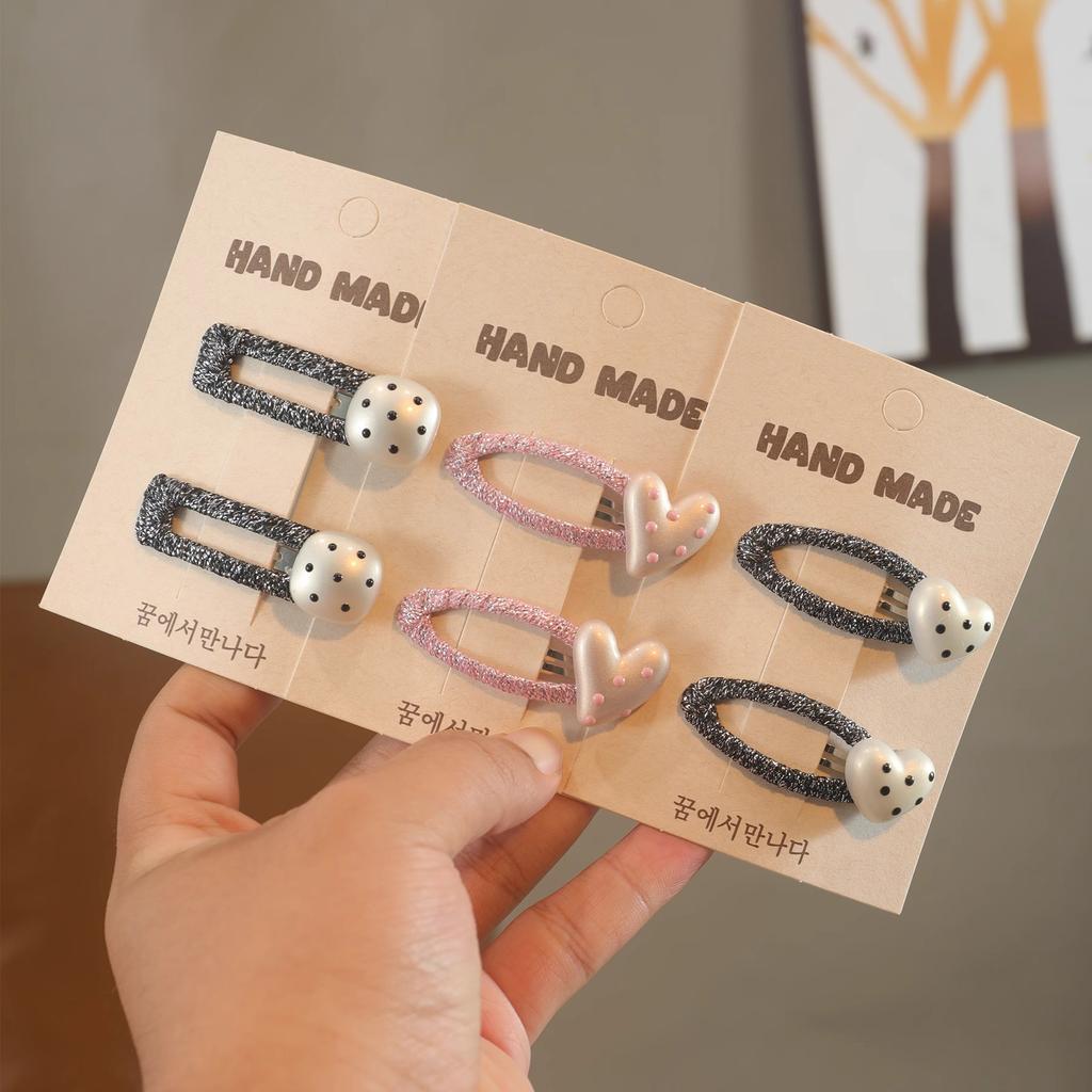 2 Stück Neue Kinderhaarnadel Schadet dem Haar Nicht BB-Clip Liebe Hochwertig Pony Seite Mädchen Haarnadel Niedlich Süßes Haaraccessoire