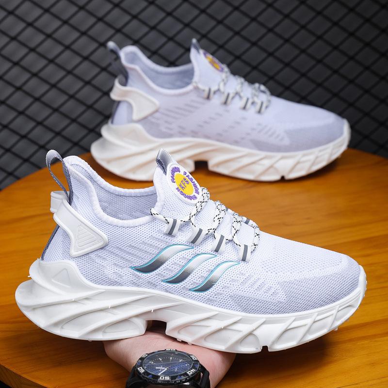 

New men s fly-woven mesh casual shoes breathable soft-soled student running shoes outdoor sports shoes 40 белый