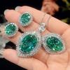 Jewelry Simulation Bird'S Nest Chepala Green Vintage Jewelry Set Main Stone 15 * 20-13 * 18