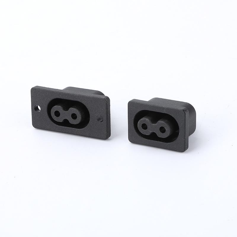 Figure-eight Female Power Socket, 2-Hole Plug, 8-Shaped Connector