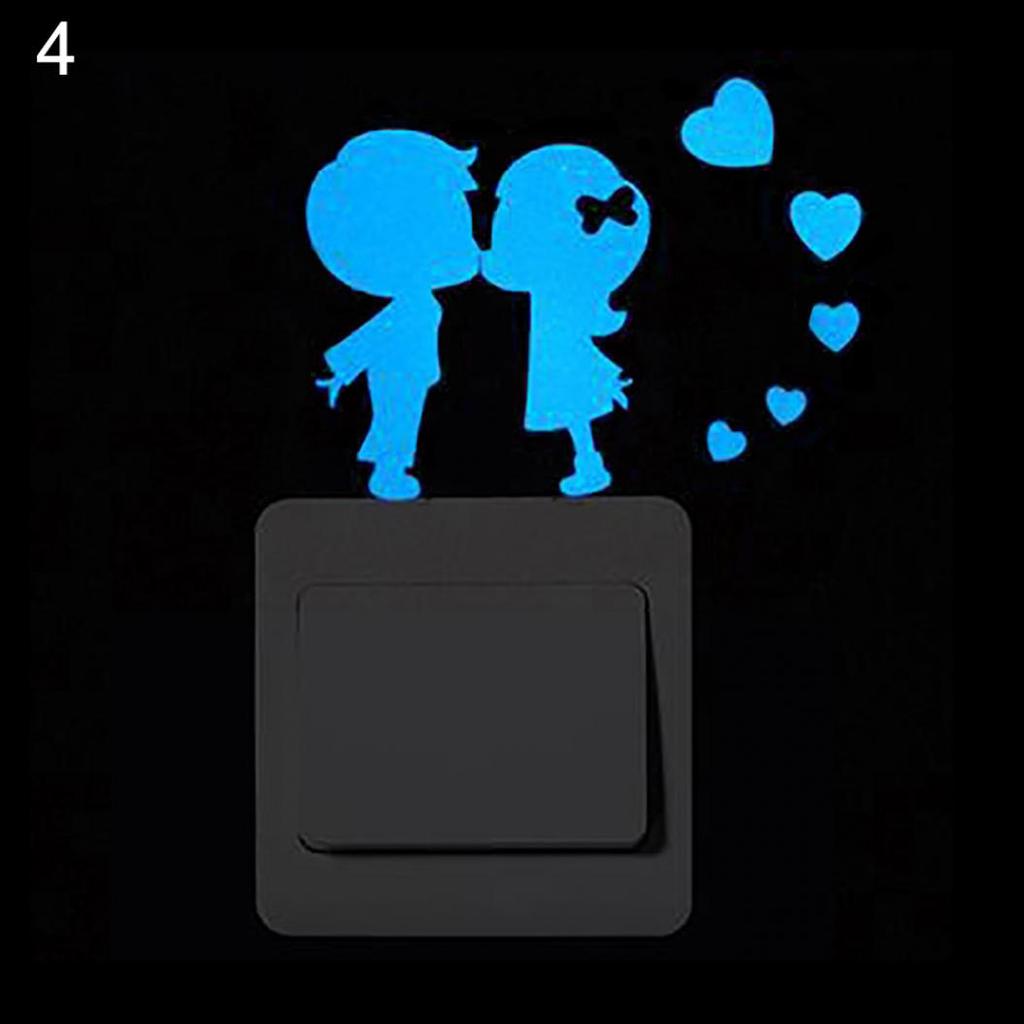 Abnehmbare, im Dunkeln leuchtende Cartoon-Tier-Wandaufkleber, Kinderzimmer-Dekoration