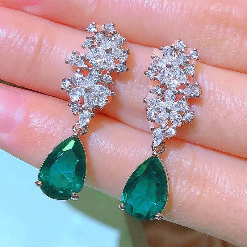 

CAOSHI Brilliant Zirconia Pendant Earrings for Lady Gorgeous Zircon for Anniversary Party Temperament Elegant Accessories Gift