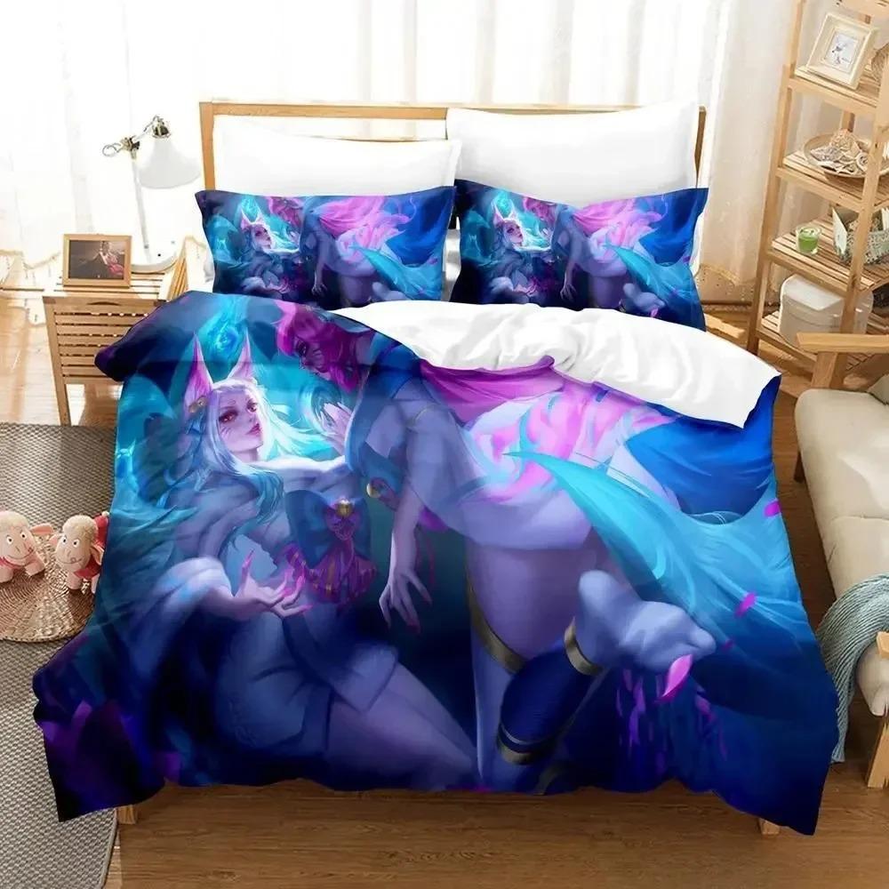 New Game Spirit Blosom Ahri Beding Set Bedrom Soft Modern Bedspreads Comefortable Children Kids Soft Duvet Cover Comfortable Quilt Cover And Pilowcase