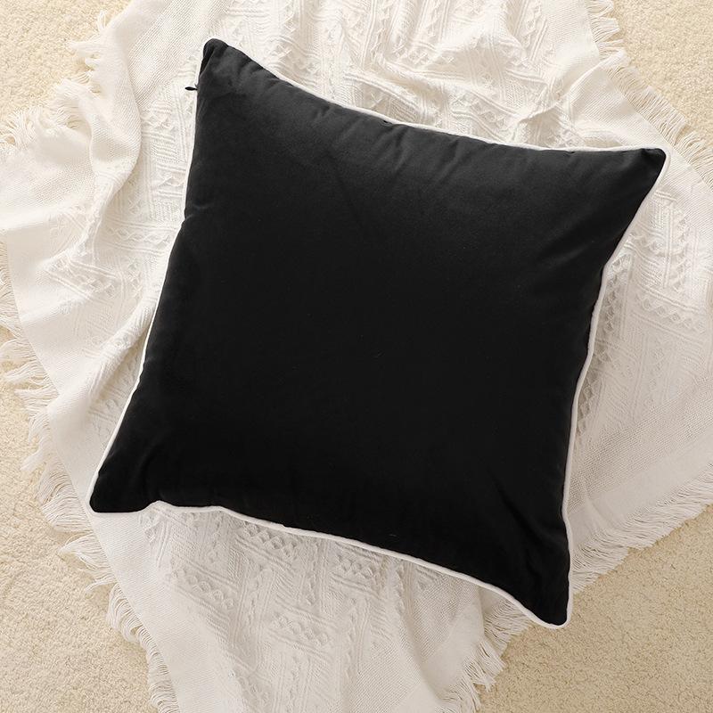 Black White Solid Velvet Pillow Cover Home Decoration Cushion Cover Velour Pillowcase Living Room Sofa Pillow 45x45 /50x50/30x50