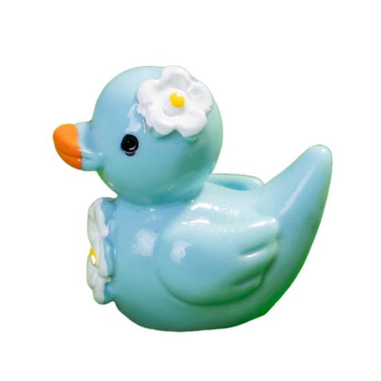 12Pcs Mini Resin Floral Ducks Colorful Miniature Duck Figurines Cute Mini Animal Collectibles for Fairy Garden Decor DIY Crafts Fish Tank Decoration