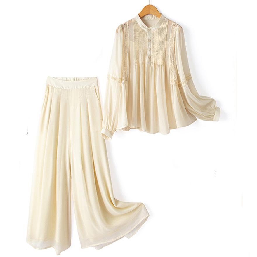 New fashion wear suit women's summer wear temperament loose and thin wide-leg pants three-piece trendy