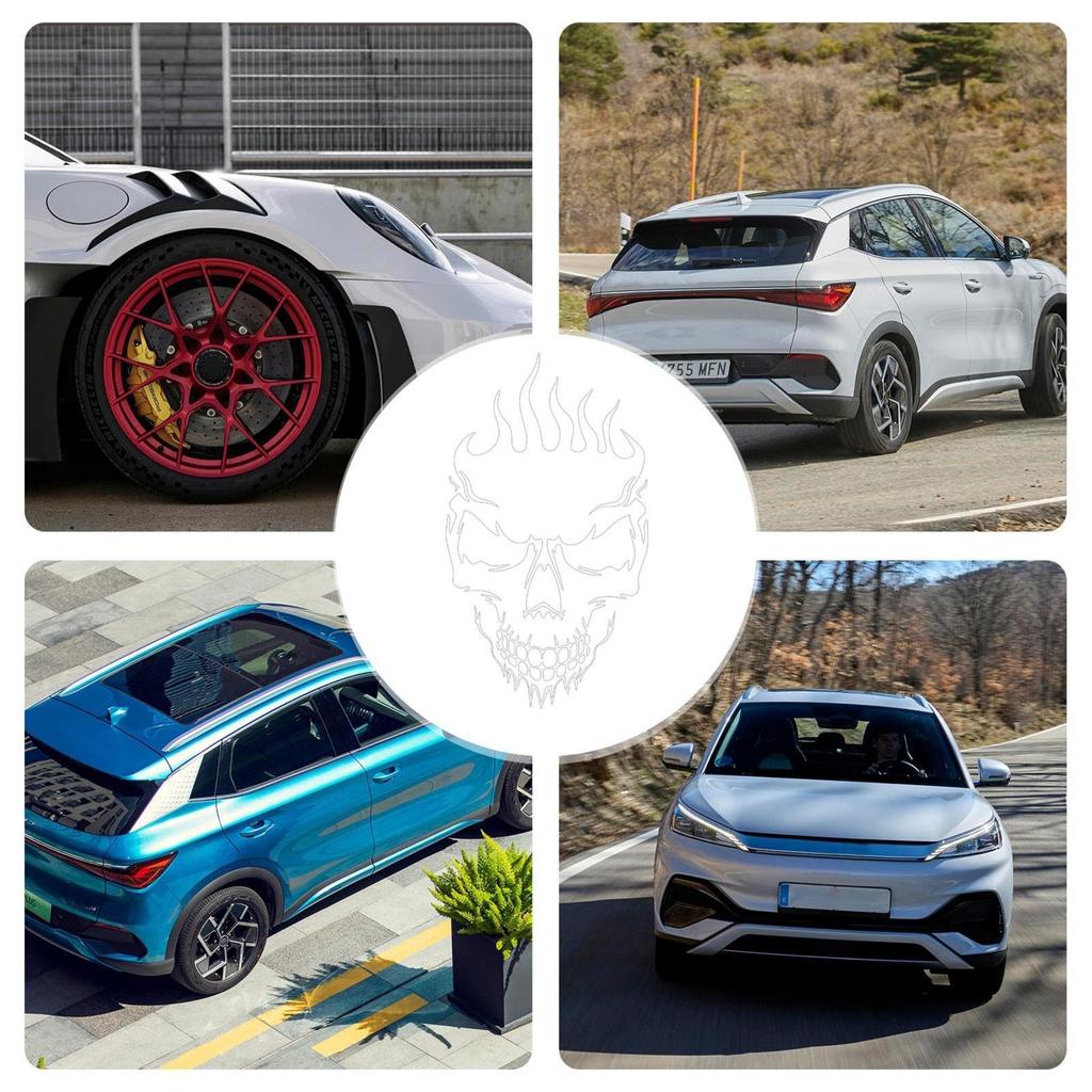 Auto Sticker Flame Skull Head Hood Car Paste Side Door Car Paste Flame Skull