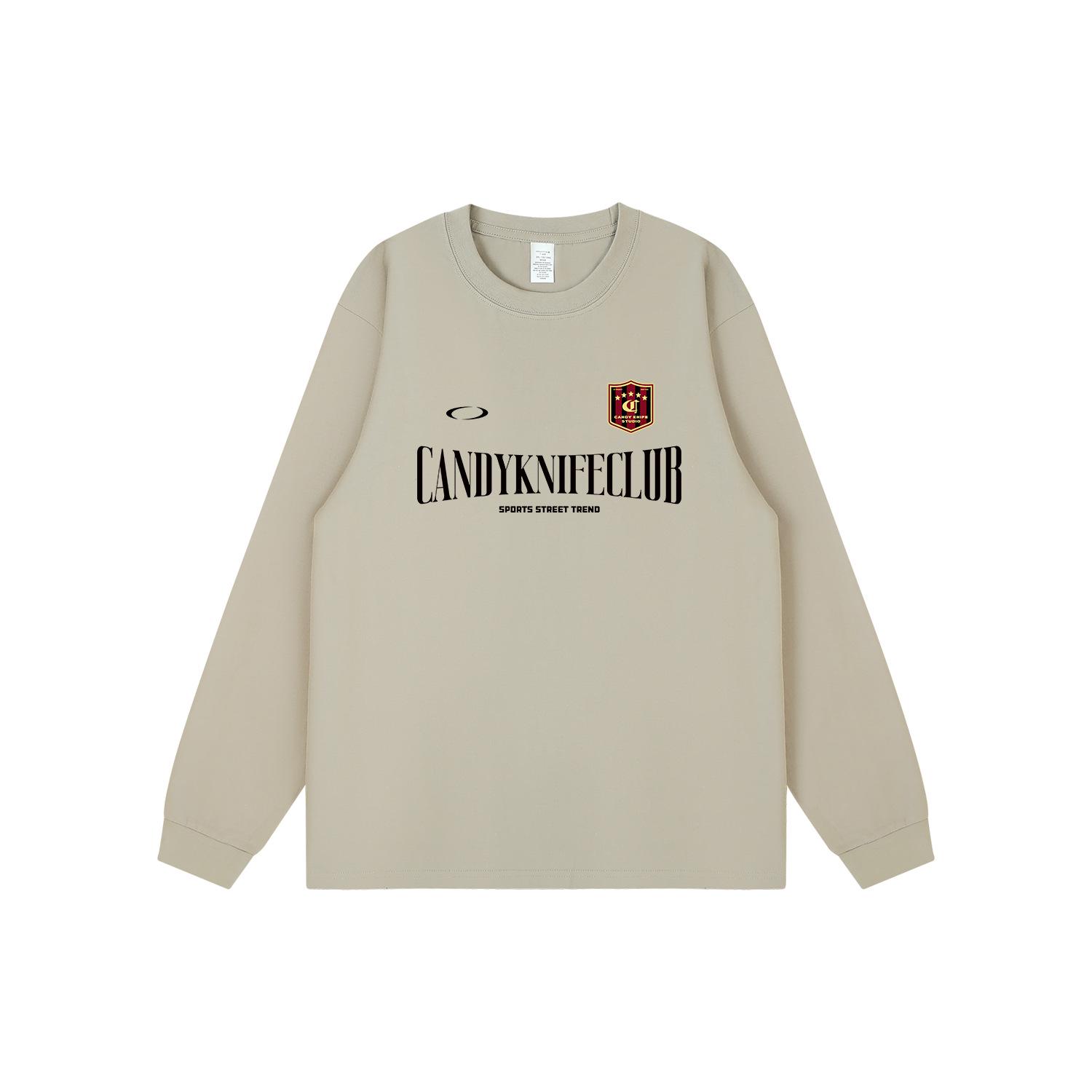 

Трендовая футболка с длинным рукавом, 24 года, принт в стиле ретро с буквами, тяжелая M