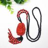 Ethnic Style Unisex Cinnabar Maitreya Buddha Pendant Necklace