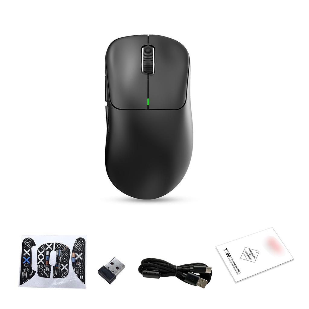 Three Mode Gaming Mouse Wired 2.4G BT5.3 10000 DPI Wireless Gaming Mouse with Mouse Sticker Black
