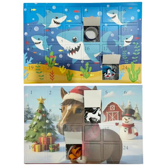 Christmas Advent Calendar 2025 24 Days Shark/Horse Countdown Calendar with 24 Collectible Figures Holiday Gifts