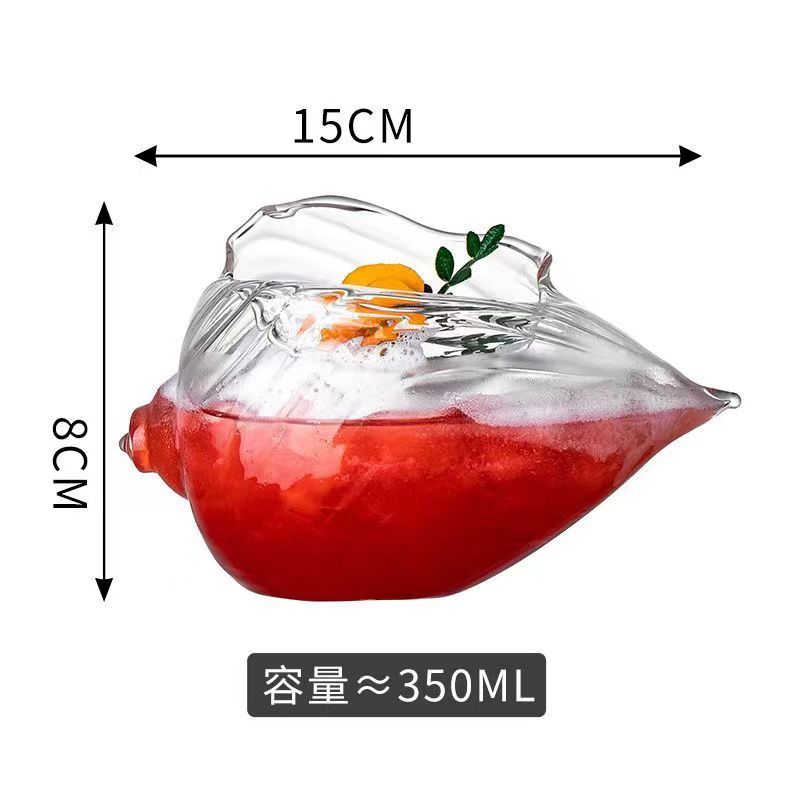 Ins Wind Conch Cocktail Glass Wine Bar Restaurant Creative Collins Glass Manufacturers High Borosilicate Glass Wholesale